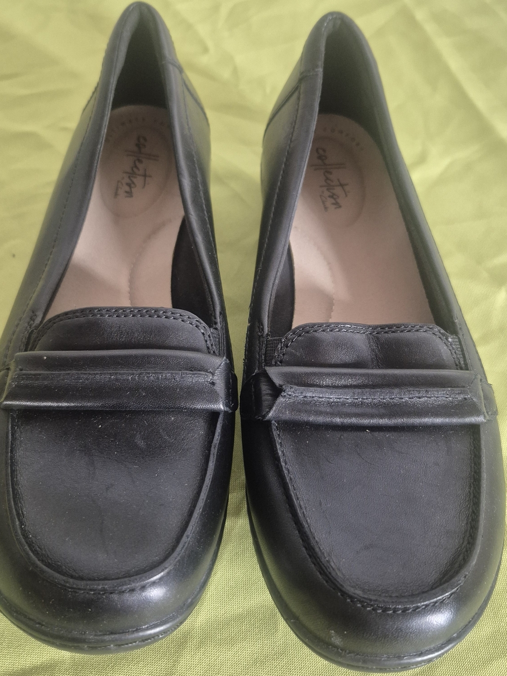 Comfortiva Black Leather Loafers for Women